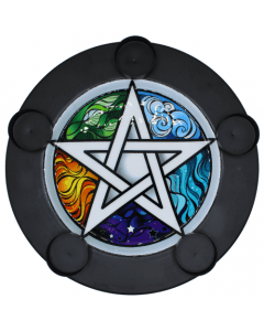Metal T-Light Holder & Charger Plate Pentagram