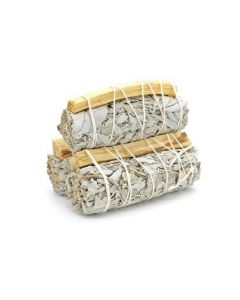 Salvia Blanca y Palo Santo Atado para Sahumar 10cm (precio por pc)
