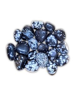 Sneeuw Obsidiaan trommelsteen 250 gram
