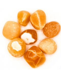 Calciet Oranje 'AB' Trommelstenen 200 gr