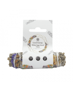 Goede Energie Witte Salie Smudge Stick 10 cm met Label
