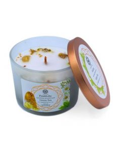 Green Tree Verde Vela Piedra Preciosa Positividad Té Verde 256g