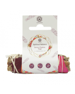 7 Chakra Witte Salie Smudge Stick 10 cm met Label