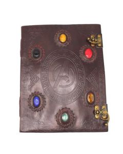 Diario de Cuero con 6 Piedras de Infinito 25x33 cm