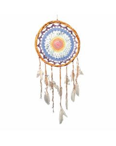 Classic dreamcatcher with knitted centre rainbow / pastel
