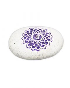 PEBBLE - ENGRAVED RIVER STONE CHAKRA PURPLE