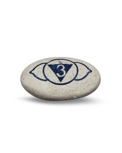 Pebble - Engraved River Stone 6th Chakra Blue