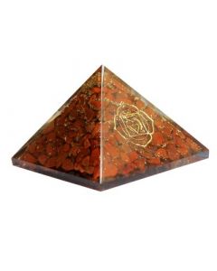 Pirámide de Orgonita Base Chakra Jasper 6cm