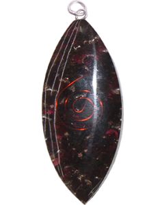 ORGONE OVAL  PENDANT - GARNET