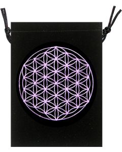 POUCH - BLACK VELVET FLOWER OF LIFE 5x7"