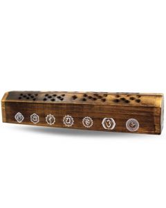 Green Tree 7 Chakra Wooden Box Incense Holder