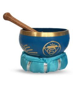 Brass Singing Bowl with stick & Cushion 10 cm Throat Chakra