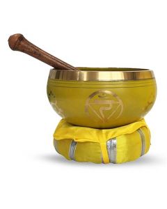 Brass Singing Bowl with stick & Cusion 10 cm Solar Plexus C