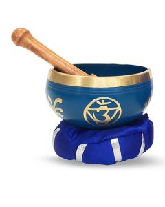 Cuenco tibetano Chakra Tercer Ojo con palillo y cojín 12cm