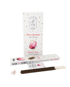 Incienso Native Soul Crystal Intention con chips de Cuarzo Rosa