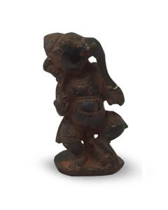 Brass Ganesh Standing Green Patina 12 cm