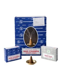 Satya Conos Dhoop Surtidos (Nag Champa y Salvia Blanca)